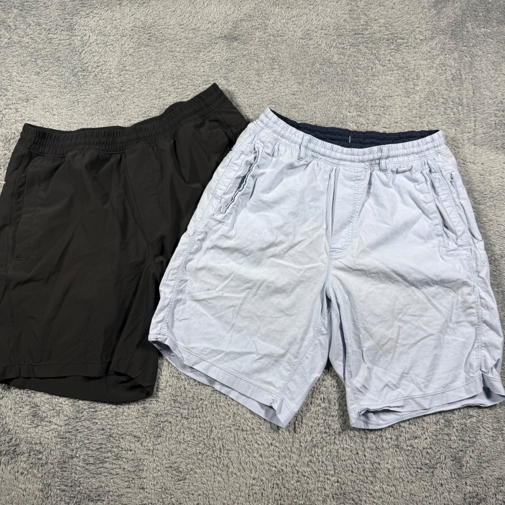 Lot of 2 Birddogs Gym Shorts Men Size Large Black Blue Lined Athletic Gym